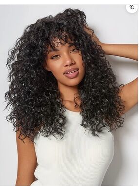 Voluminous Curly Fringe Wig in Highlight- Women Hair